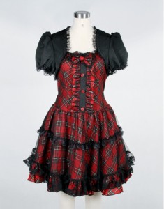 red short gothic dresses uk