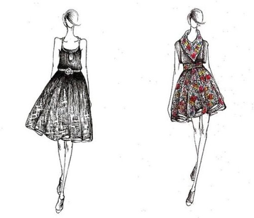 Short dress sketches - Di Candia Fashion