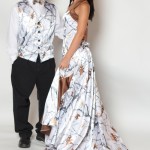 camo wedding dress and tux