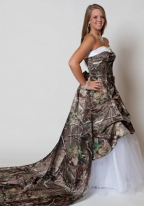 camo wedding dress cheap