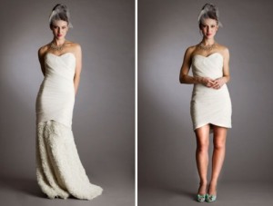 convertible wedding gown detachable skirt