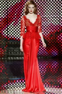 long lace dress red 2013