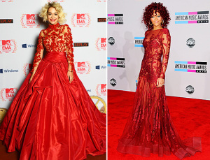 long lace sleeve dress red