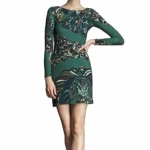 peacock print short dress