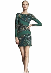 peacock print short dress