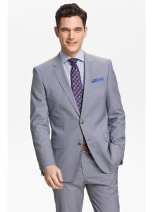 grey wedding suits purple tie