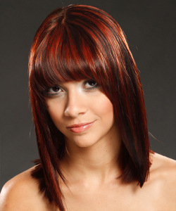 red hair with highlights and lowlights